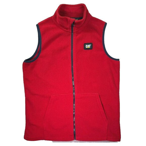 Vintage CAT‎ Caterpillar Sweater Vest Womens 14/16 Large Red Workwear Outdoors - Picture 1 of 12